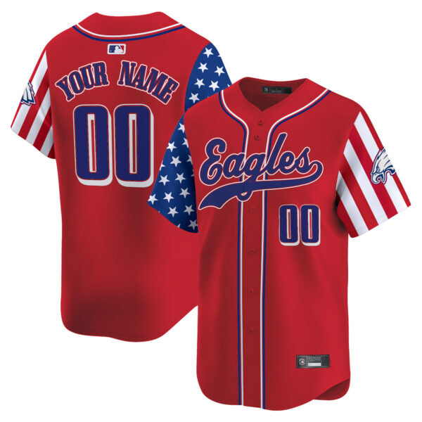 Philadelphia Eagles 2025 Independence Day Vapor Baseball Custom Jersey - All Stitched - Image 2