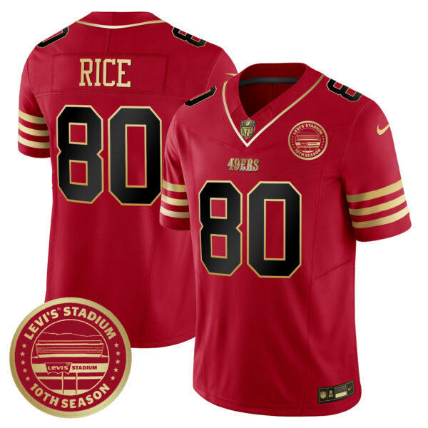 Men's San Francisco 49ers Levi's Stadium 10th Season Patch Vapor Limited Jersey - All Stitched - Image 16