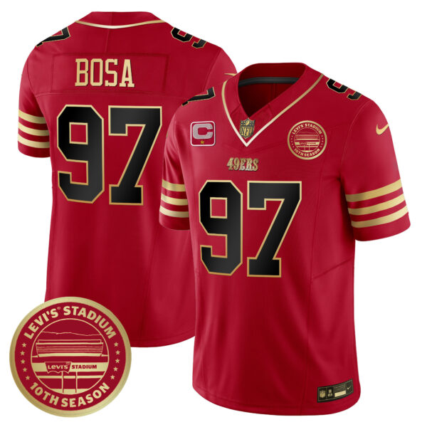 Men's San Francisco 49ers Levi's Stadium 10th Season Patch Vapor Limited Jersey - All Stitched - Image 17