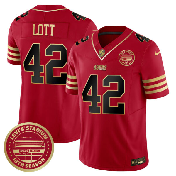 Men's San Francisco 49ers Levi's Stadium 10th Season Patch Vapor Limited Jersey - All Stitched - Image 19