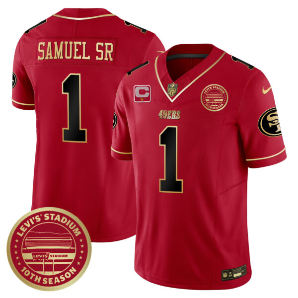 Men's San Francisco 49ers Levi's Stadium 10th Season Patch Vapor Limited Jersey - All Stitched - Image 22