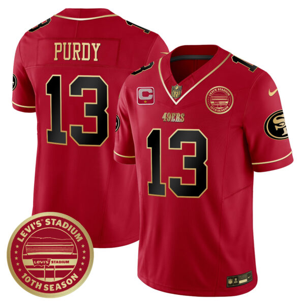 Men's San Francisco 49ers Levi's Stadium 10th Season Patch Vapor Limited Jersey - All Stitched - Image 23