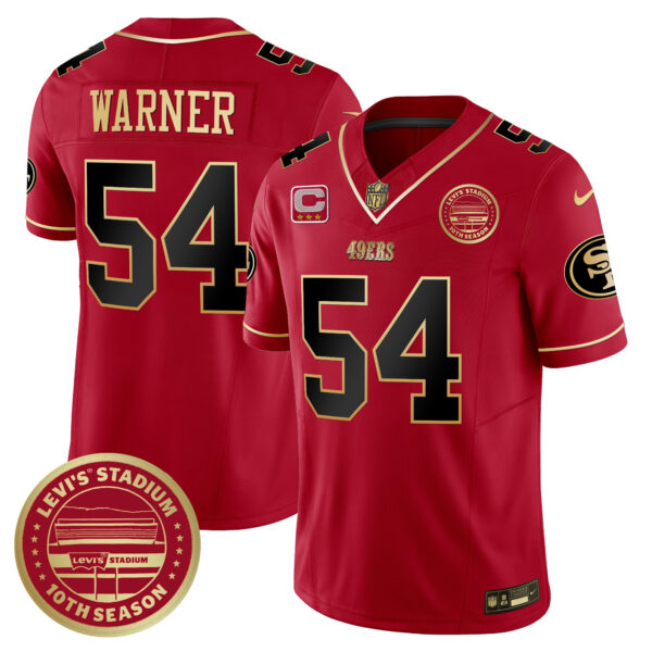 Men's San Francisco 49ers Levi's Stadium 10th Season Patch Vapor Limited Jersey - All Stitched - Image 25