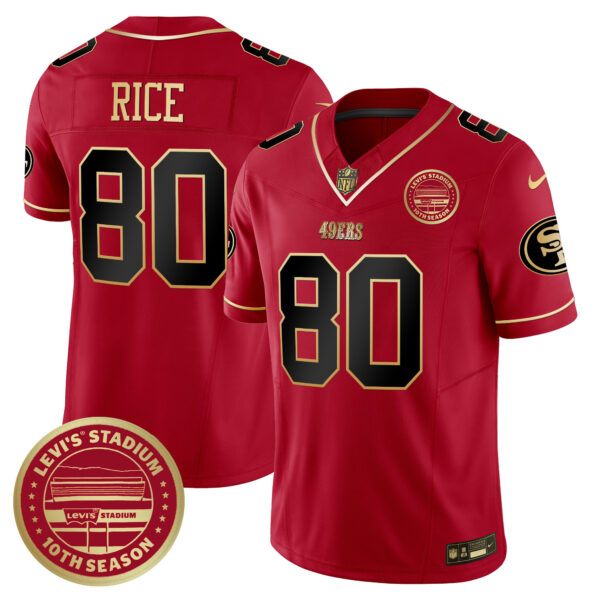 Men's San Francisco 49ers Levi's Stadium 10th Season Patch Vapor Limited Jersey - All Stitched - Image 26