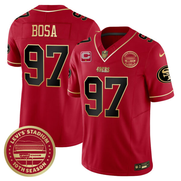 Men's San Francisco 49ers Levi's Stadium 10th Season Patch Vapor Limited Jersey - All Stitched - Image 27