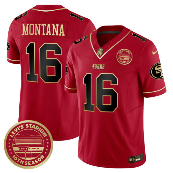 Men's San Francisco 49ers Levi's Stadium 10th Season Patch Vapor Limited Jersey - All Stitched - Image 28