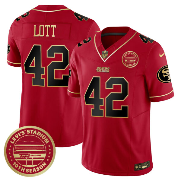 Men's San Francisco 49ers Levi's Stadium 10th Season Patch Vapor Limited Jersey - All Stitched - Image 29