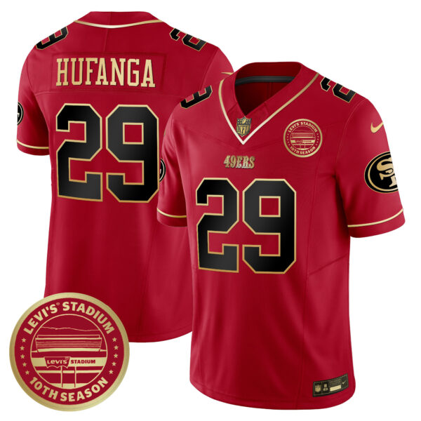 Men's San Francisco 49ers Levi's Stadium 10th Season Patch Vapor Limited Jersey - All Stitched - Image 30