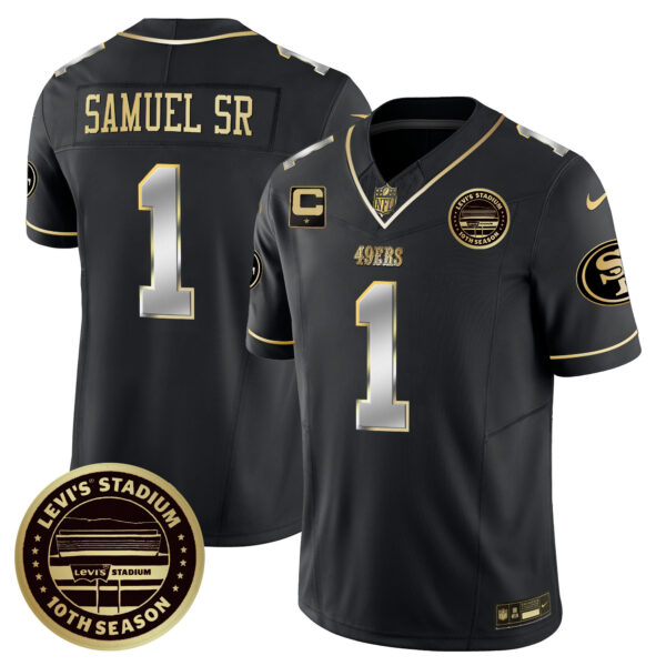 Men's San Francisco 49ers Levi's Stadium 10th Season Patch Vapor Limited Jersey - All Stitched - Image 32