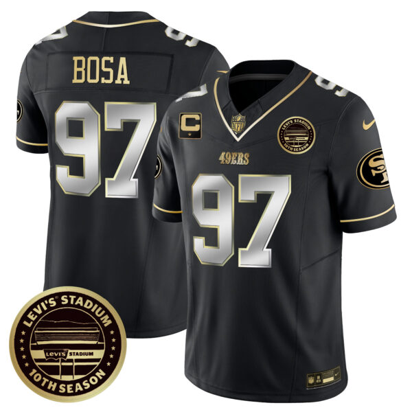 Men's San Francisco 49ers Levi's Stadium 10th Season Patch Vapor Limited Jersey - All Stitched - Image 37