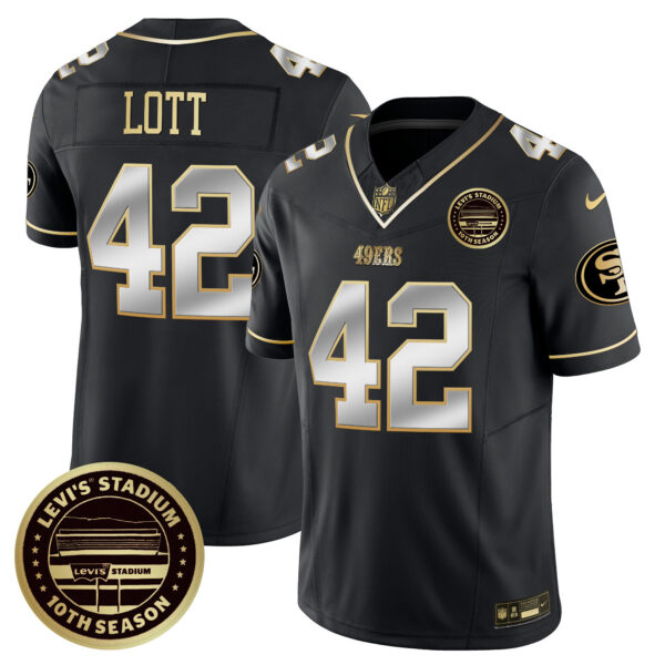 Men's San Francisco 49ers Levi's Stadium 10th Season Patch Vapor Limited Jersey - All Stitched - Image 39