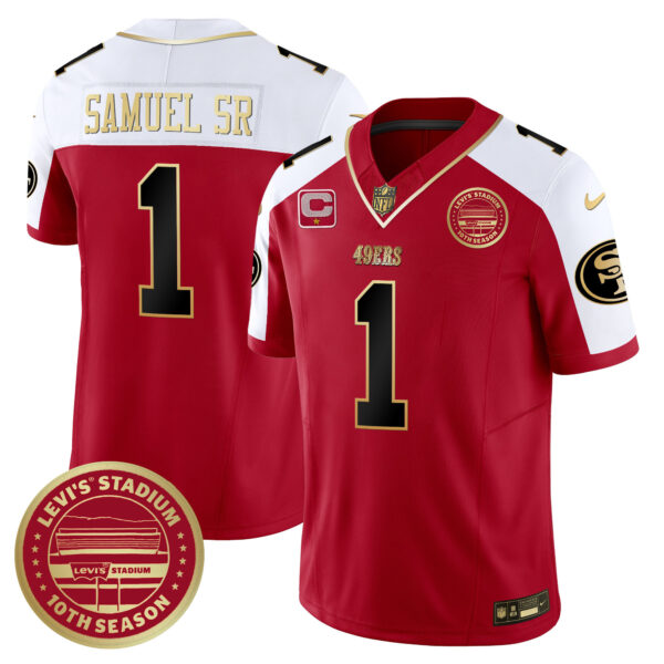 Men's San Francisco 49ers Levi's Stadium 10th Season Patch Vapor Limited Jersey - All Stitched - Image 42