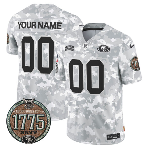 San Francisco 49ers 2024 Salute to Service Establishment Year Patch Vapor Limited Custom Jersey - All Stitched - Image 3