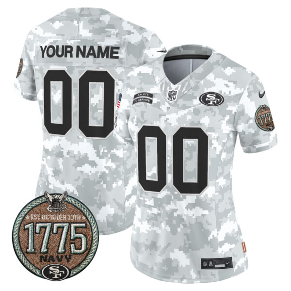 San Francisco 49ers 2024 Salute to Service Establishment Year Patch Vapor Limited Custom Jersey - All Stitched - Image 7