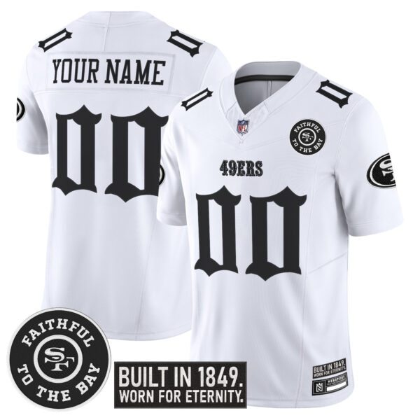 San Francisco 49ers 'Fog City Gothic Edition' Vapor Limited Custom Jersey - All Stitched - Image 2