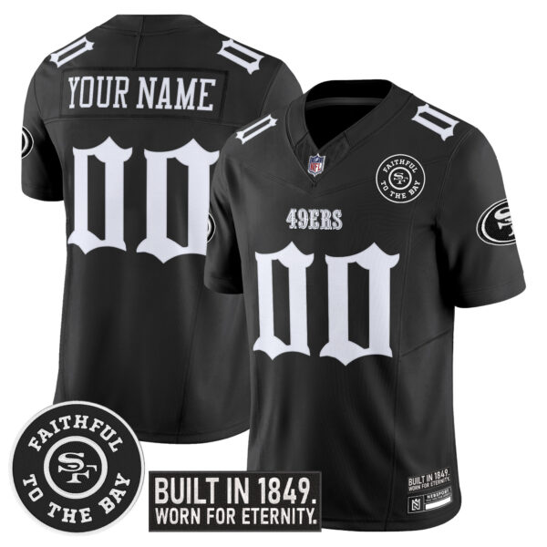 San Francisco 49ers 'Fog City Gothic Edition' Vapor Limited Custom Jersey - All Stitched