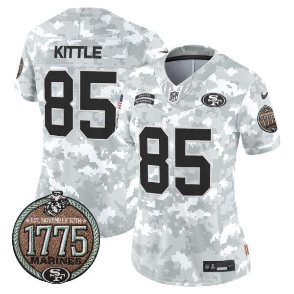 Women's 49ers 2024 Salute to Service Establishment Year Patch Vapor Limited Jersey - All Stitched - Image 4