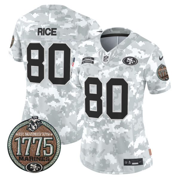 Women's 49ers 2024 Salute to Service Establishment Year Patch Vapor Limited Jersey - All Stitched - Image 6
