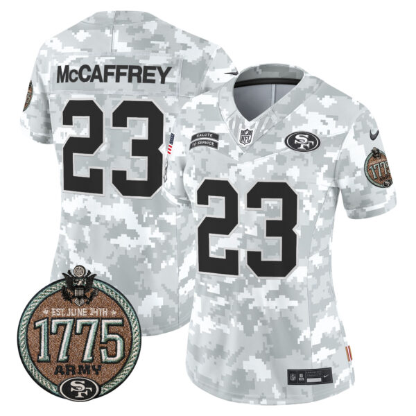 Women's 49ers 2024 Salute to Service Establishment Year Patch Vapor Limited Jersey - All Stitched - Image 12