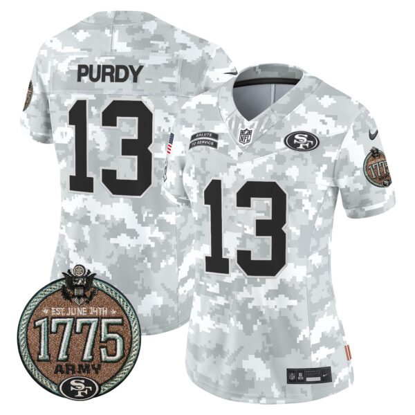 Women's 49ers 2024 Salute to Service Establishment Year Patch Vapor Limited Jersey - All Stitched - Image 14