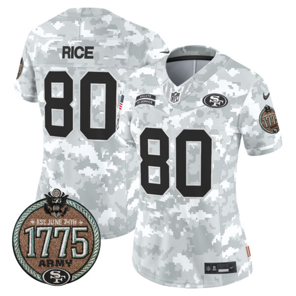 Women's 49ers 2024 Salute to Service Establishment Year Patch Vapor Limited Jersey - All Stitched - Image 17