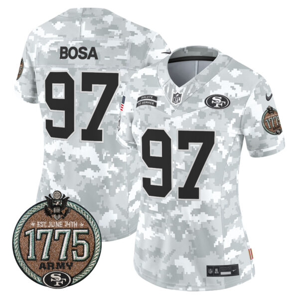 Women's 49ers 2024 Salute to Service Establishment Year Patch Vapor Limited Jersey - All Stitched - Image 18