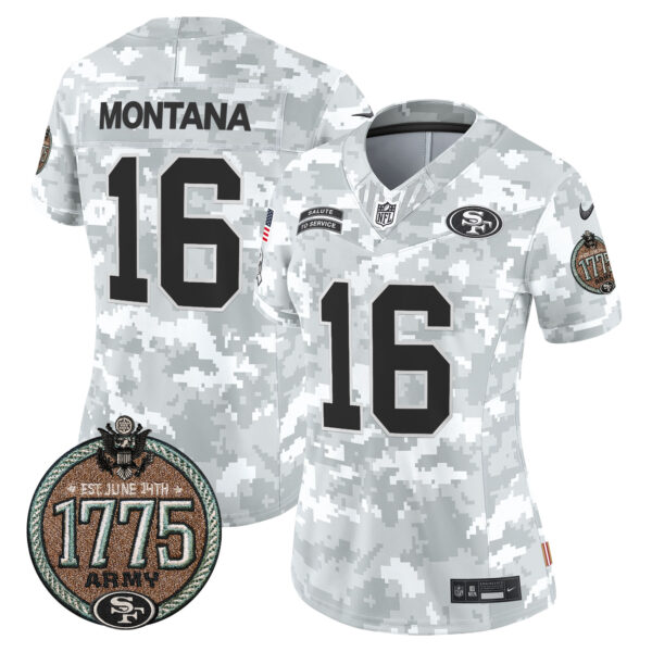 Women's 49ers 2024 Salute to Service Establishment Year Patch Vapor Limited Jersey - All Stitched - Image 19