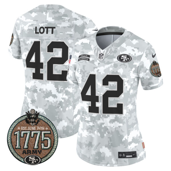 Women's 49ers 2024 Salute to Service Establishment Year Patch Vapor Limited Jersey - All Stitched - Image 20