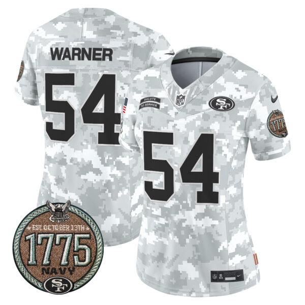 Women's 49ers 2024 Salute to Service Establishment Year Patch Vapor Limited Jersey - All Stitched - Image 27