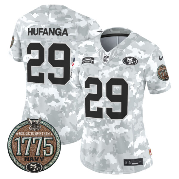 Women's 49ers 2024 Salute to Service Establishment Year Patch Vapor Limited Jersey - All Stitched - Image 32
