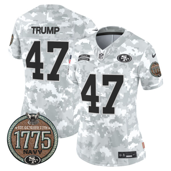 Women's 49ers 2024 Salute to Service Establishment Year Patch Vapor Limited Jersey - All Stitched - Image 33