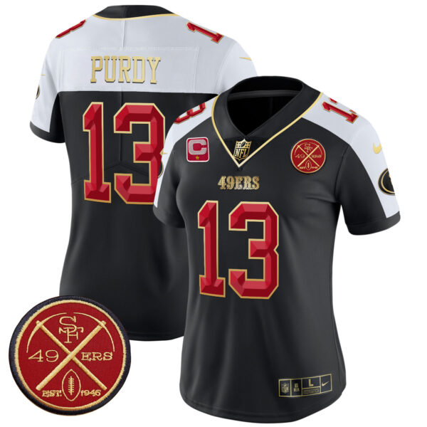 Women's San Francisco 49ers Est.1946 Patch Vapor Limited Jersey V2 - All Stitched - Image 3