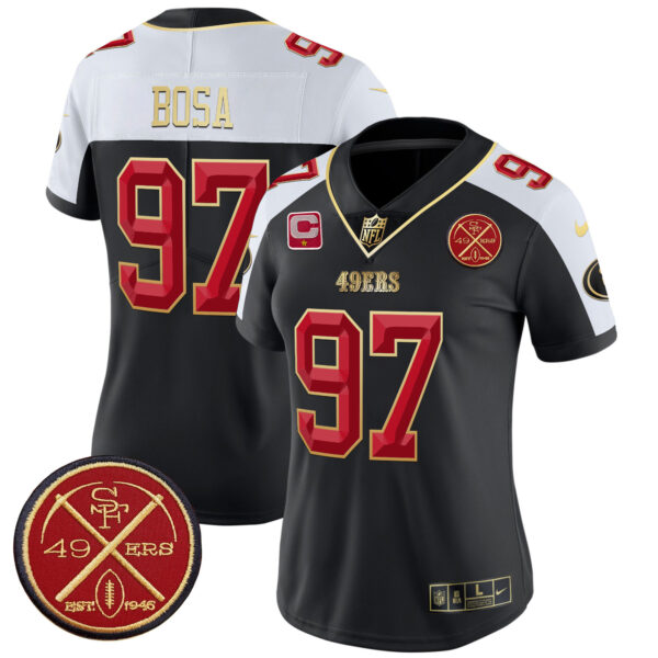 Women's San Francisco 49ers Est.1946 Patch Vapor Limited Jersey V2 - All Stitched - Image 7