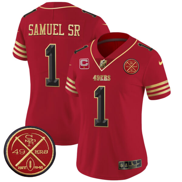 Women's San Francisco 49ers Est.1946 Patch Vapor Limited Jersey V2 - All Stitched - Image 12