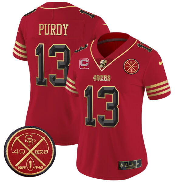 Women's San Francisco 49ers Est.1946 Patch Vapor Limited Jersey V2 - All Stitched - Image 13