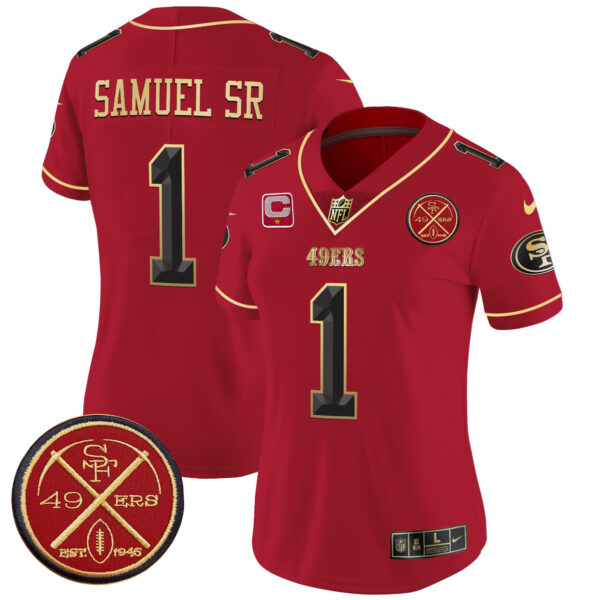 Women's San Francisco 49ers Est.1946 Patch Vapor Limited Jersey V2 - All Stitched - Image 22