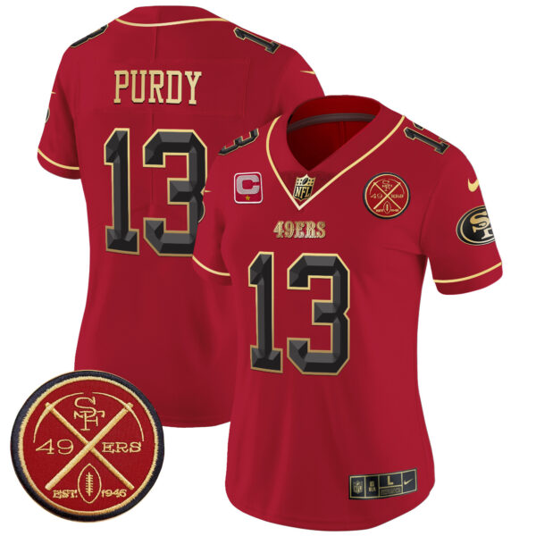 Women's San Francisco 49ers Est.1946 Patch Vapor Limited Jersey V2 - All Stitched - Image 23