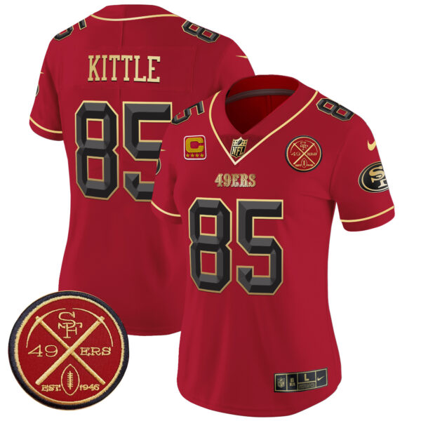 Women's San Francisco 49ers Est.1946 Patch Vapor Limited Jersey V2 - All Stitched - Image 24