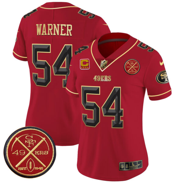 Women's San Francisco 49ers Est.1946 Patch Vapor Limited Jersey V2 - All Stitched - Image 25