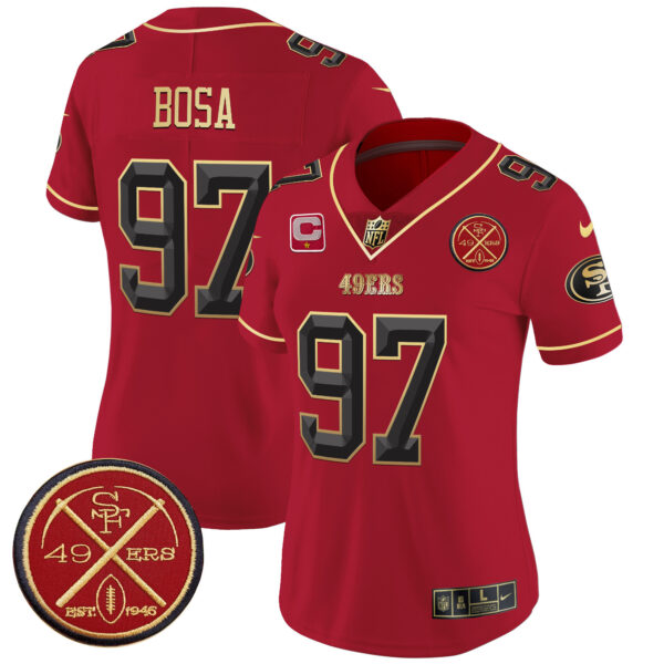 Women's San Francisco 49ers Est.1946 Patch Vapor Limited Jersey V2 - All Stitched - Image 27