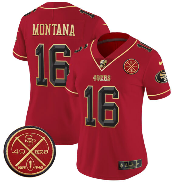 Women's San Francisco 49ers Est.1946 Patch Vapor Limited Jersey V2 - All Stitched - Image 28