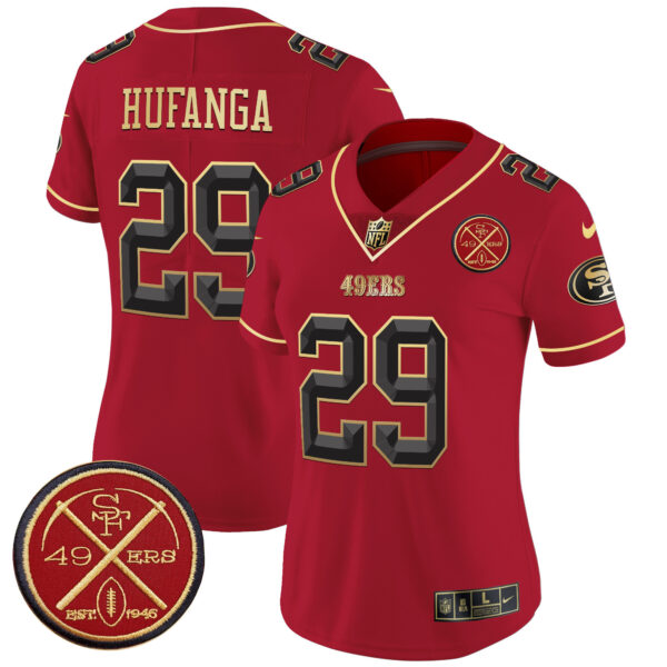 Women's San Francisco 49ers Est.1946 Patch Vapor Limited Jersey V2 - All Stitched - Image 30