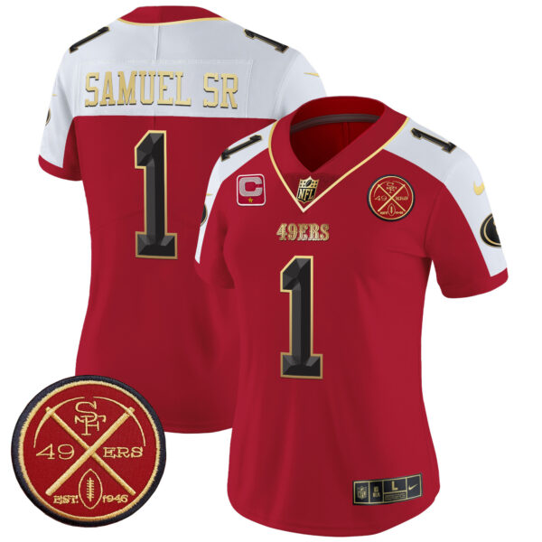 Women's San Francisco 49ers Est.1946 Patch Vapor Limited Jersey V2 - All Stitched - Image 32
