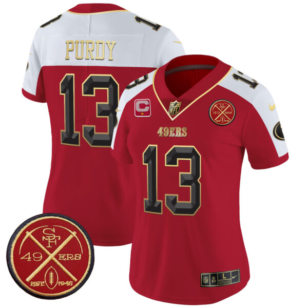 Women's San Francisco 49ers Est.1946 Patch Vapor Limited Jersey V2 - All Stitched - Image 33