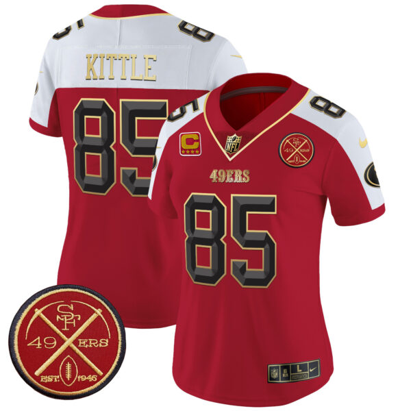 Women's San Francisco 49ers Est.1946 Patch Vapor Limited Jersey V2 - All Stitched - Image 34