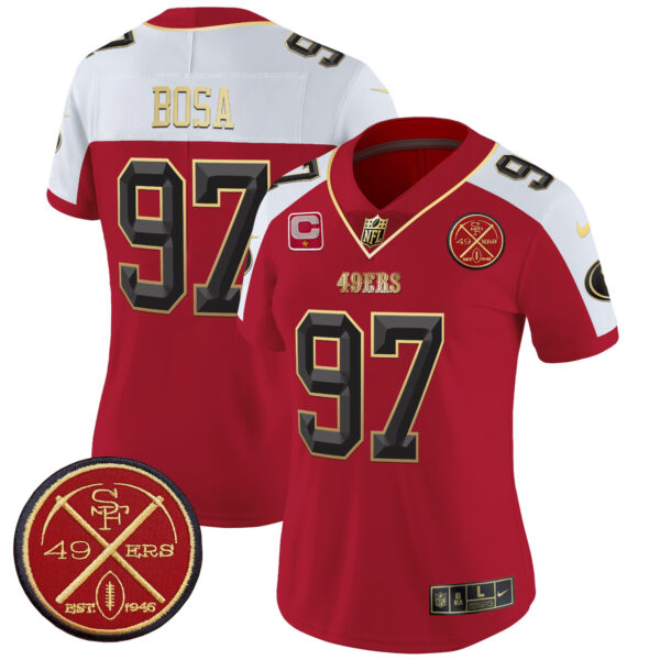Women's San Francisco 49ers Est.1946 Patch Vapor Limited Jersey V2 - All Stitched - Image 37