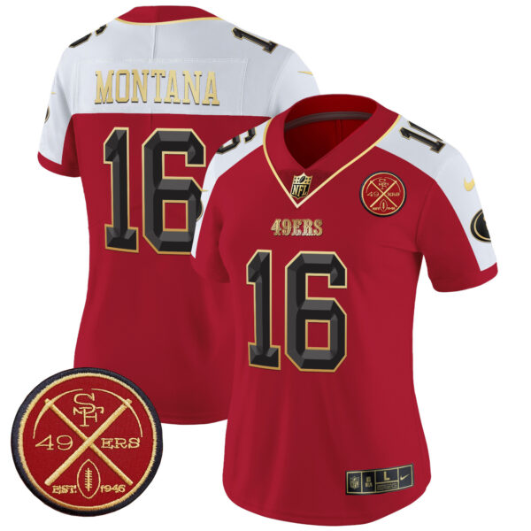 Women's San Francisco 49ers Est.1946 Patch Vapor Limited Jersey V2 - All Stitched - Image 38