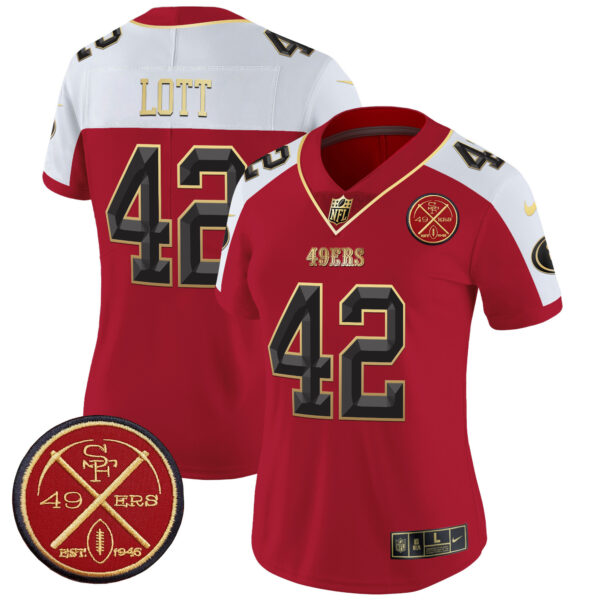 Women's San Francisco 49ers Est.1946 Patch Vapor Limited Jersey V2 - All Stitched - Image 39