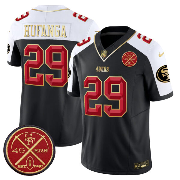Men's San Francisco 49ers Est.1946 Patch Vapor Limited Jersey V2 - All Stitched - Image 10