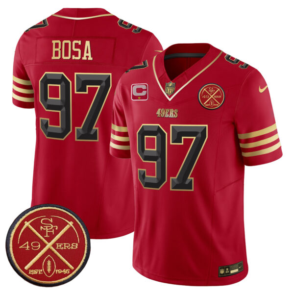 Men's San Francisco 49ers Est.1946 Patch Vapor Limited Jersey V2 - All Stitched - Image 17